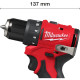 Milwaukee Шурупокрут-дриль акумуляторний Milwaukee M12 BLDDRC-201BRF 12В 2А·год 40Нм 0-1700об/хв ЗП С12 сумка 0.98кг (4933500773)