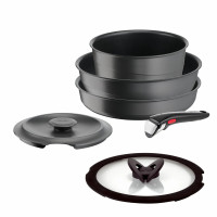 Tefal Tefal Ingenio Inspiration Cookware Set, 6 pieces, aluminum, glass, bakelite, black (L867S604)
