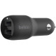 Belkin DUAL USB-A CAR CHARGER w/ 1M PVC A-mUSB, 24W, BLK (CCE002BT1MBK)