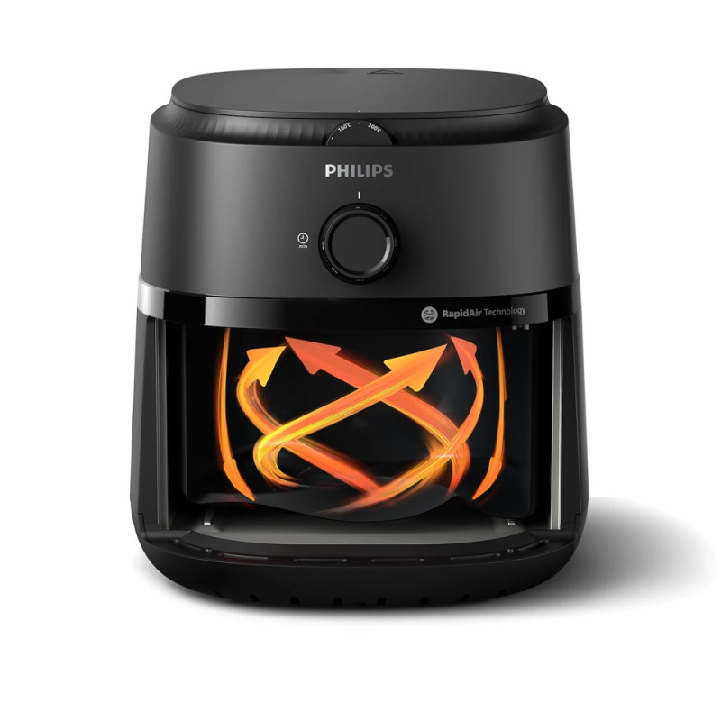 Philips Мультипіч Ovi L, 1500Вт, чаша-4.2л, механічне керування, 12 авто. програм, пластик, чорний (NA120/00)