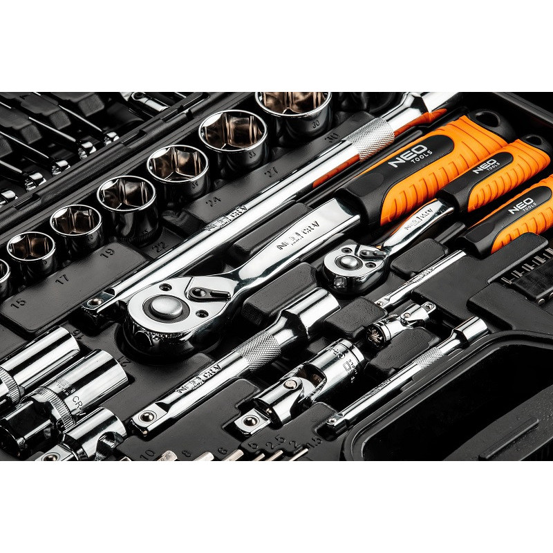 Neo Tools Набір інструменту 1/2", 1/4", CrV, 77 од. (08-915)