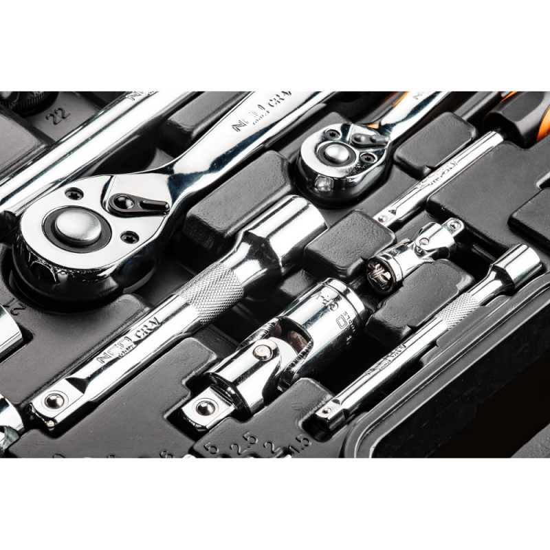 Neo Tools Набір інструменту 1/2", 1/4", CrV, 77 од. (08-915)