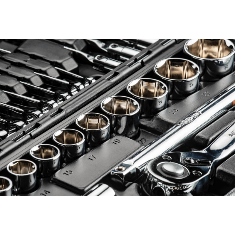 Neo Tools Набір інструменту 1/2", 1/4", CrV, 77 од. (08-915)