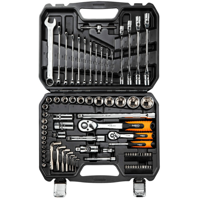 Neo Tools Набір інструменту 1/2", 1/4", CrV, 77 од. (08-915)