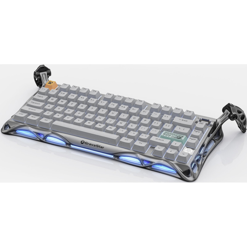 GravaStar Клавіатура механічна GravaStar Mercury K1 Pro 80keys, GravaStar x Kailh Speedy Mint, EN/UKR, BT/WL/USB, сірий (GSK1PRO_GRY)