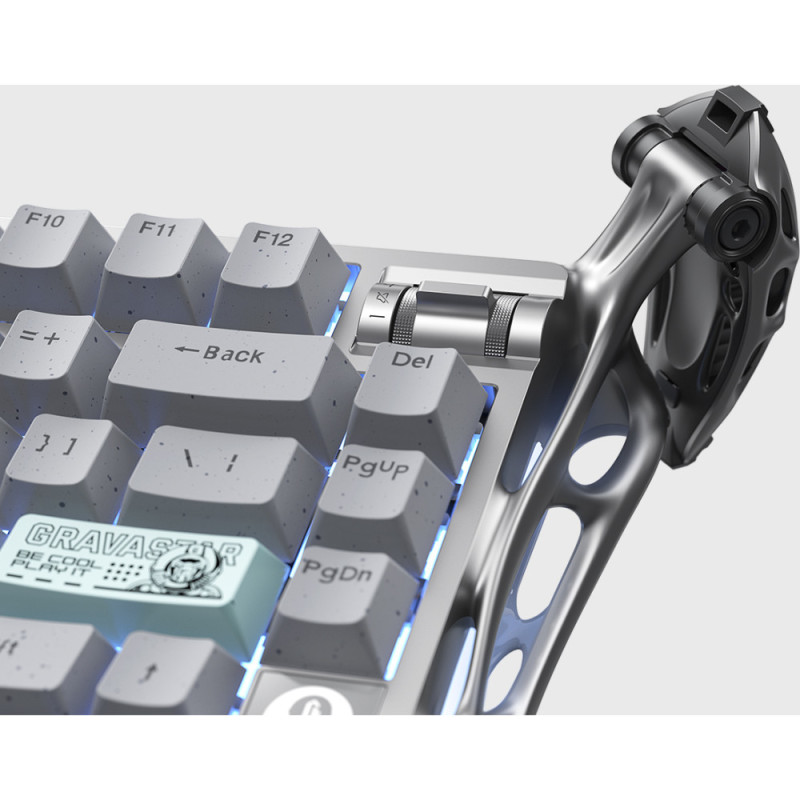 GravaStar Клавіатура механічна GravaStar Mercury K1 Pro 80keys, GravaStar x Kailh Speedy Mint, EN/UKR, BT/WL/USB, сірий (GSK1PRO_GRY)