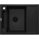 Deante Kitchen Sink granite, rectang., with drainboard, 640х500х219mm, bowl - 1, over-mounted, black matt (ZRM_N11A)