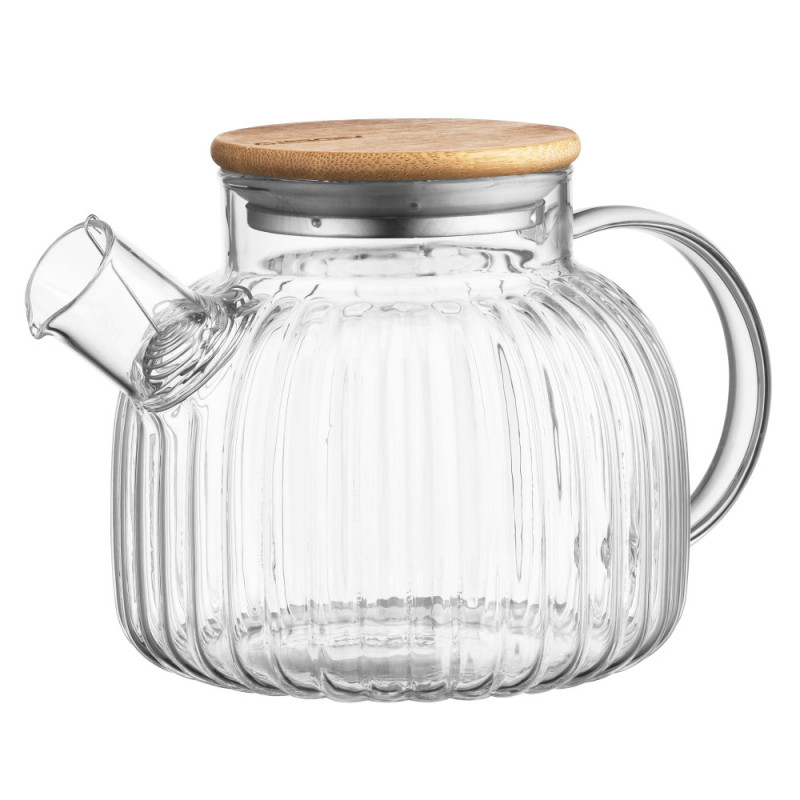 ARDESTO Tea pot Iceberg, 1000ml, borosilicate glass, bamboo, transparent (AR3010GA)