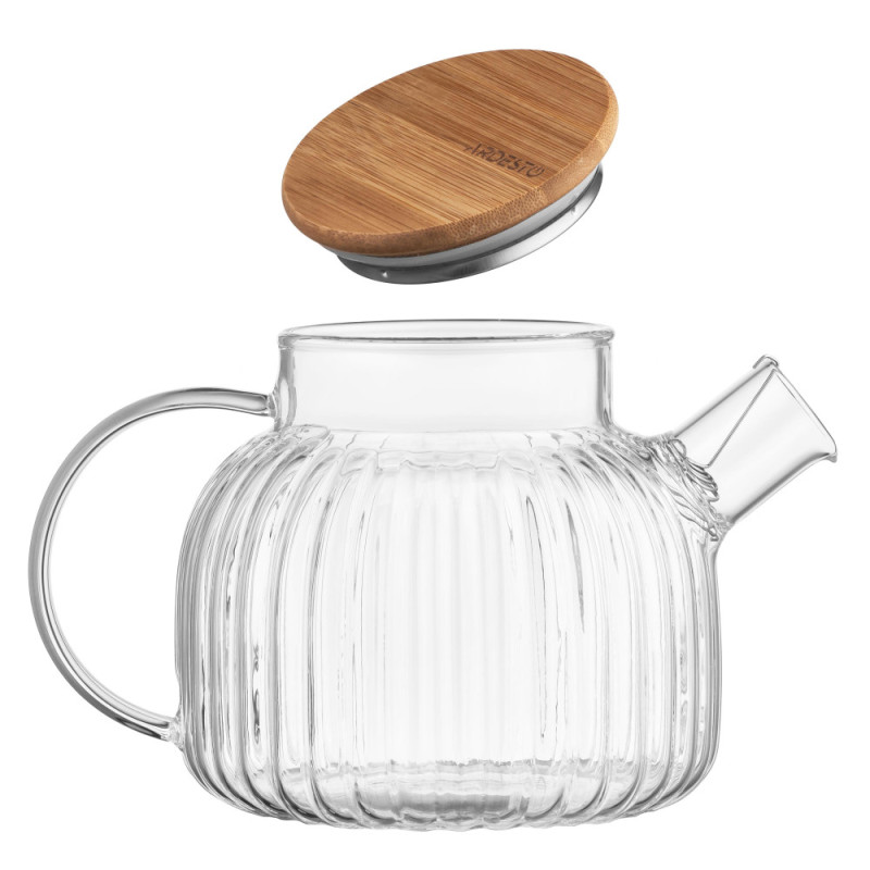 ARDESTO Tea pot Iceberg, 1000ml, borosilicate glass, bamboo, transparent (AR3010GA)