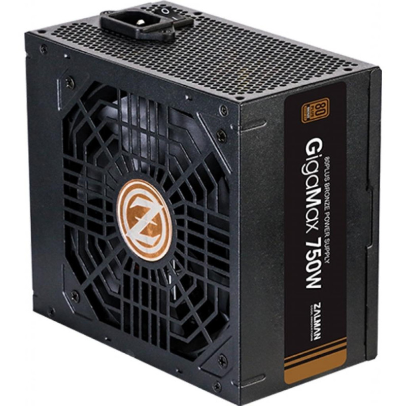 Zalman Блок живлення Gigamax (750W), 88%, 80+ Bronze, 120mm, 1xMB 24pin(20+4), 1xCPU 8pin(4+4), 3xMolex, 5xSATA, 4xPCIe 8pin(6+2) (ZM750-GVII)