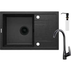 Deante Kitchen set Corio, granite sink ZQN_N113 + tap BMO_062M + dispenser ZZZ_000D, graphite (ZRCC2113)