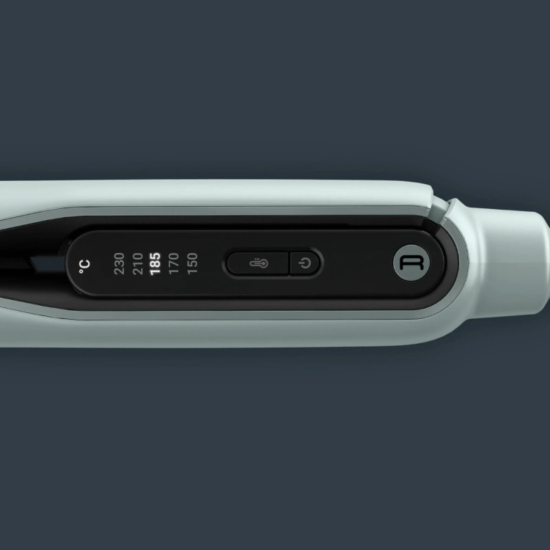 Rowenta hair straightener Thermoglide, temp. modes-5, 150-230С, display, ionization, glass ceramics, green (SF5120E0)