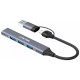 Концентратор Canyon USB-C/A 4-in-1 1xUSB 3.0 + 3xUSB 2.0 gray (CNS-TDS02G)