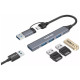 Концентратор Canyon USB-C/A 4-in-1 1xUSB 3.0 + 3xUSB 2.0 gray (CNS-TDS02G)