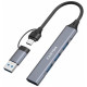 Концентратор Canyon USB-C/A 4-in-1 1xUSB 3.0 + 3xUSB 2.0 gray (CNS-TDS02G)
