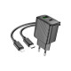Зарядное устройство HOCO CS23A USB-C PD30W + 1xUSB QC3.0 + cable USB-C to Lightning black (6942007609951)