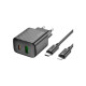 Зарядное устройство HOCO CS23A USB-C PD30W + 1xUSB QC3.0 + cable USB-C to Lightning black (6942007609951)