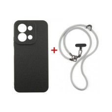 Чохол до мобільного телефона Dengos Case + Cross-body Strap Xiaomi Redmi 15C Black+Grey (DG-KM-CCRB-47)