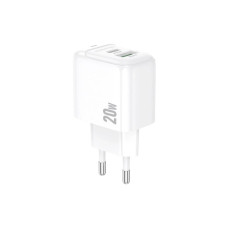 Зарядное устройство BOROFONE BAS44A 1xUSB-C PD20W + 1xUSB QC3.0 white (6941991113840)