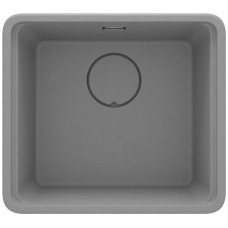 Deante Kitchen Sink granite, square, no drainboard, 500х440х230mm, bowl - 1, over(under)-mounted, grey + kitchen board (ZKM_S10A)