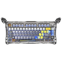 GravaStar Клавіатура механічна Mercury K1 Pro 80keys, GravaStar x Kailh Speedy Mint, BT/WL/USB, RGB, Interstellar Silver (GSK1PRO_S_CGRY)