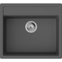 Hansgrohe Kitchen sink S52, granite, rectang., no drainboard, 550х490х190mm, bowl - 1, built-in, S520-F510, black graphite (43359290)