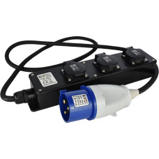 Könner & Söhnen Extender-adapter KS EX1.5M-3S, 5000W, 3x16A/250V, 3x2.5mm, IP44, 0.7kg, 1.5m, black (KSEX1.5M-3S)