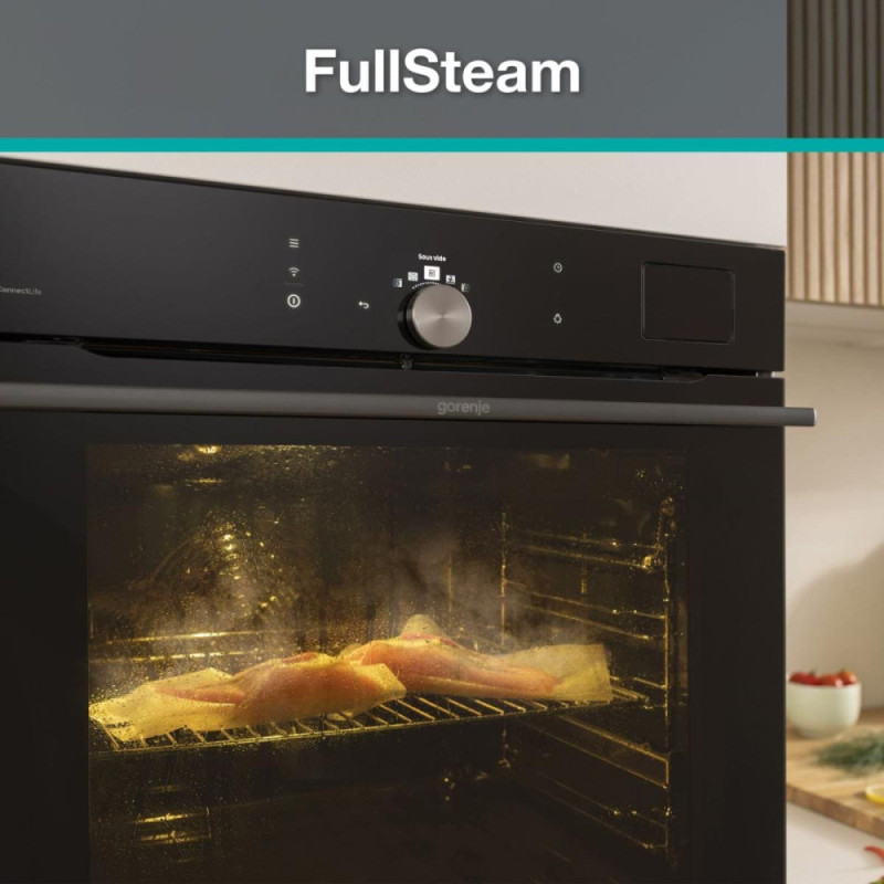 Gorenje Oven Gorenje electrical, 77L, A+, steam, Wi-Fi, display, black (BFS6148B)