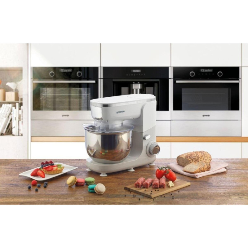 Gorenje Кухонная машина, 1000Вт, чаша-металл, корпус-пластик+металл, насадок-6, белый (MMC1005W)