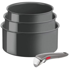 Tefal Ingenio Renew cookware set, 4 pcs., aluminum, stainless steel, bakelite, gray (L2609402)