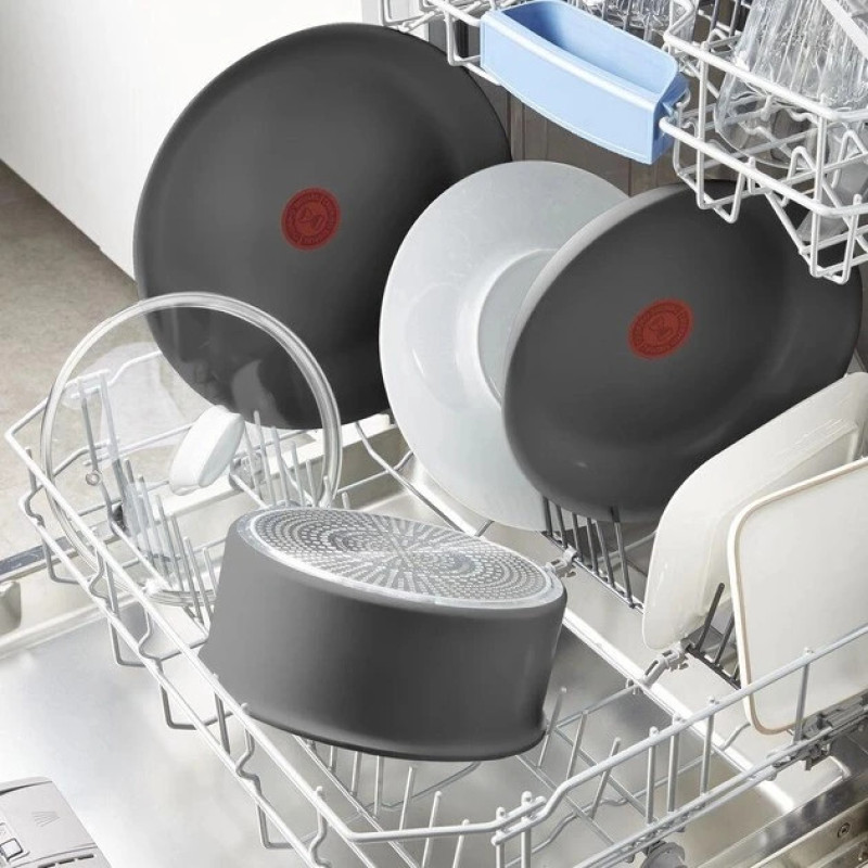 Tefal Ingenio Renew cookware set, 4 pcs., aluminum, stainless steel, bakelite, gray (L2609402)