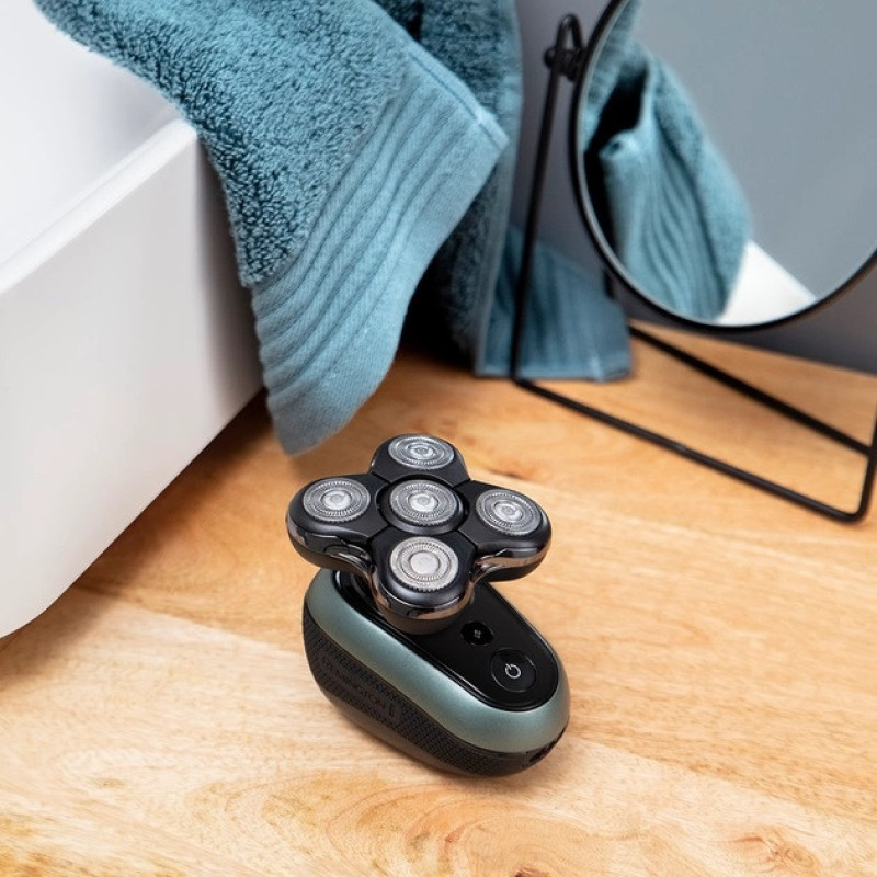 Remington Electric shaver rotary, razor head-5, Li-Ion, dry+wet, trimmer, black-green (XR1600)