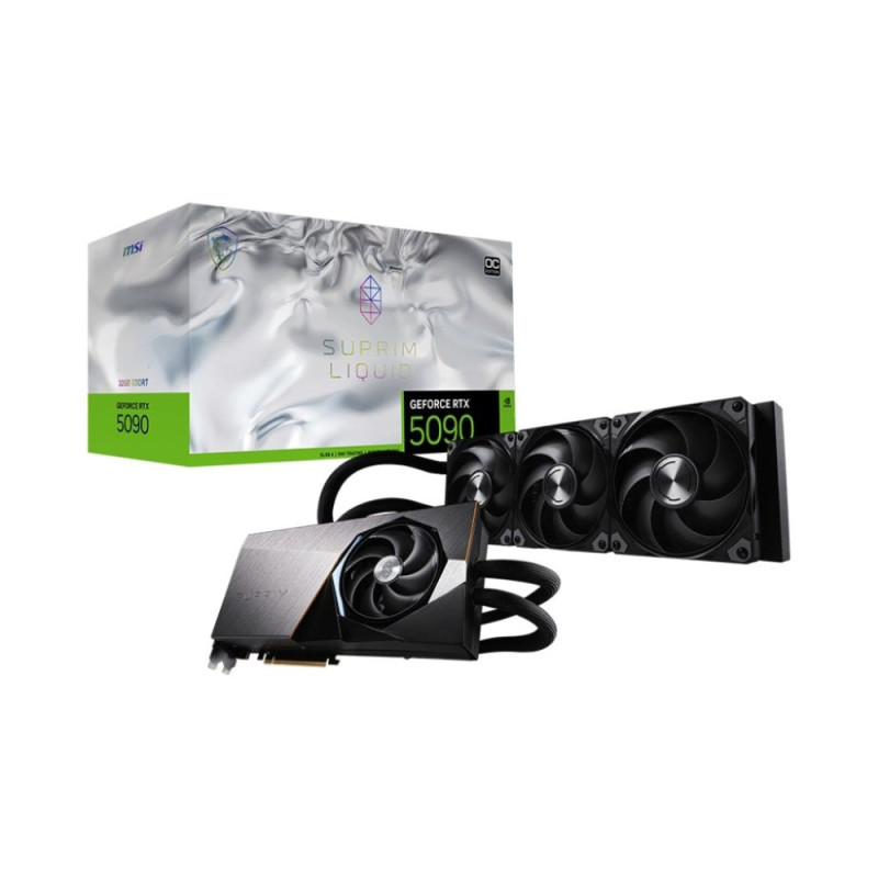 MSI Видеокарта GeForce RTX 5090 32GB GDDR7 SUPRIM LIQUID SOC (912-V530-011)