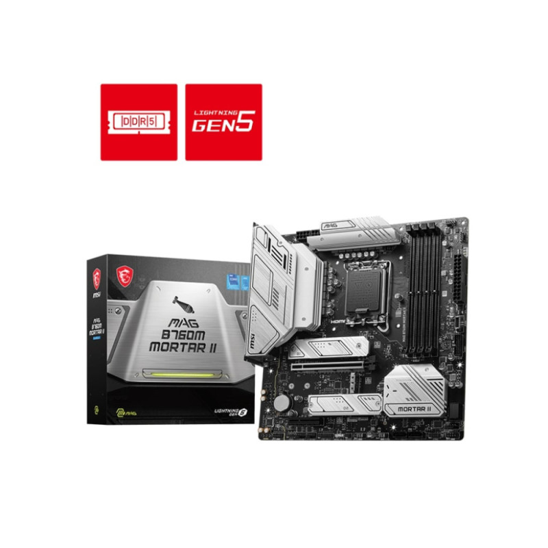 MSI Motherboard MAG B760M MORTAR II s1700 B760 4xDDR5 HDMI DP mATX (911-7E13-003)