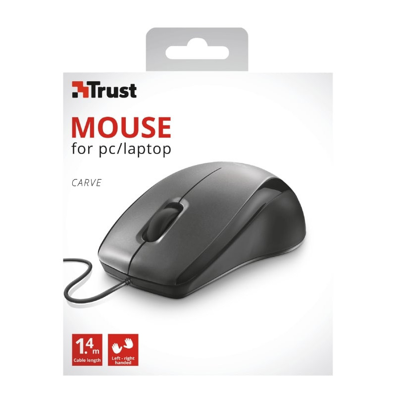 Trust Mouse Carve, USB-A, Чорний (23733_TRUST)