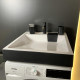 Adamant Раковина, умывальник WASHER NEW, искуственный камень, прямоуг., с отверстием для смесителя, без перелива, 595х595х115мм, накладной, черно-белый (4824296202903)
