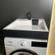Adamant Раковина, умывальник WASHER NEW, искуственный камень, прямоуг., с отверстием для смесителя, без перелива, 595х595х115мм, накладной, черно-белый (4824296202903)