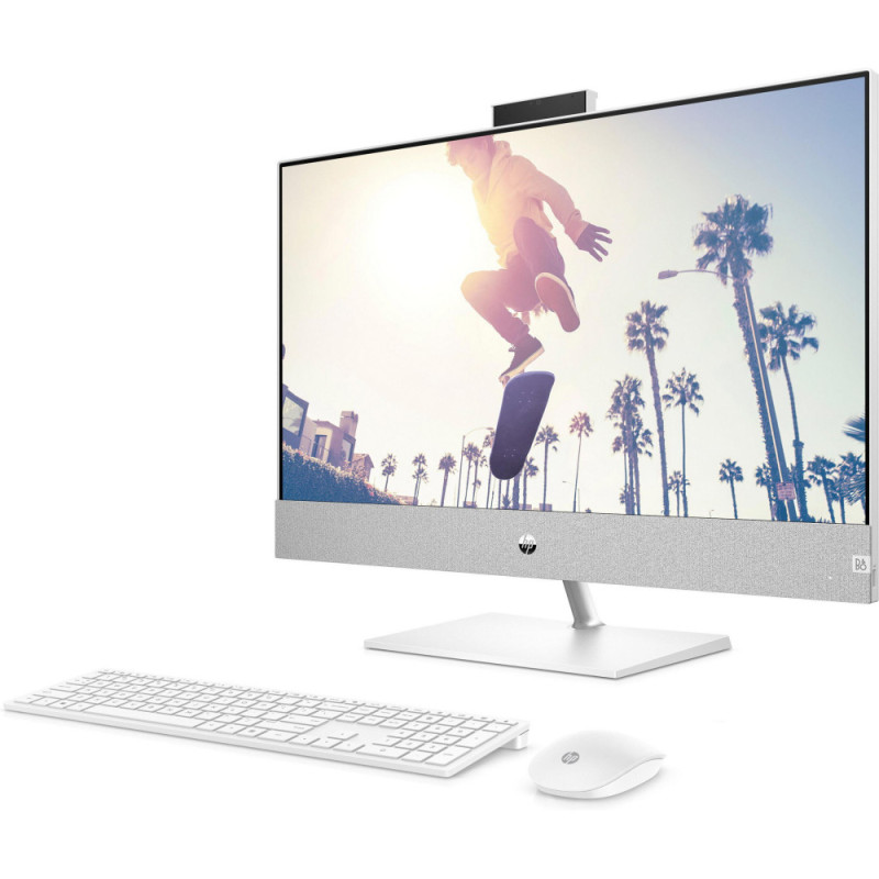 HP Комп'ютер персональний моноблок Pavilion 27" FHD IPS AG, Intel i5-13400T, 16GB, F512GB, NVD1650-4, WiFi, кл+м, DOS, білий (9D3Q9EA)