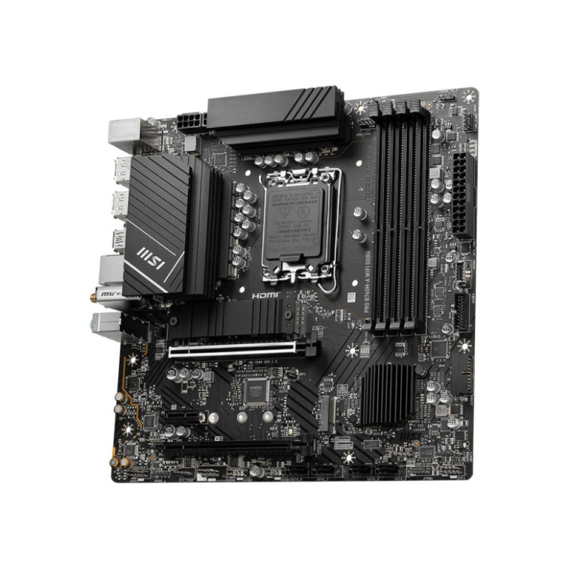 MSI Материнcкая плата PRO B760M-A WIFI DDR4 s1700 B760 4xDDR4 M.2 HDMI DP WiFi BT mATX (911-7D99-055)