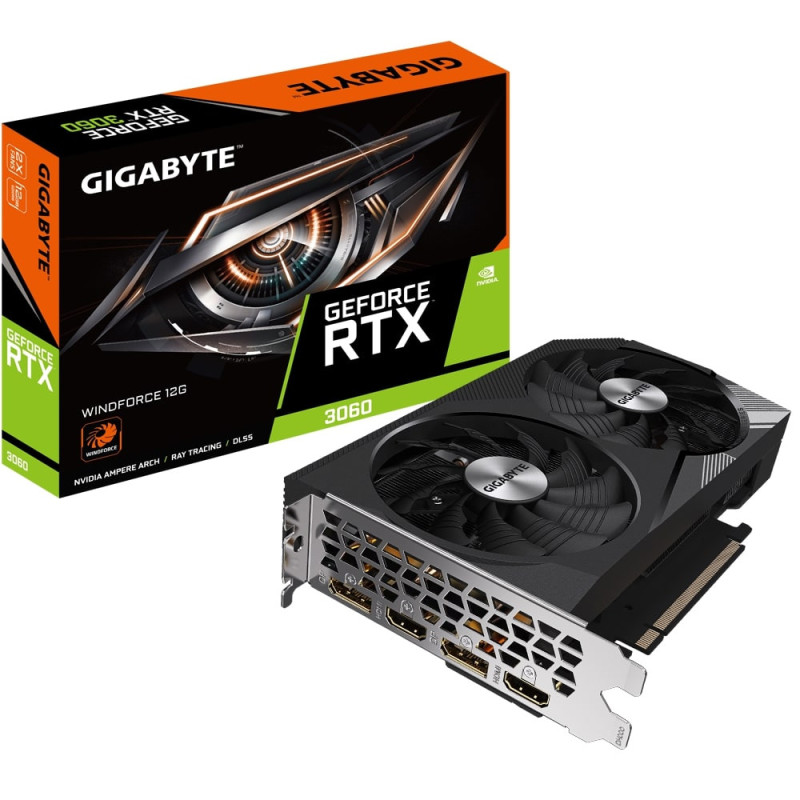 Gigabyte Graphic Adapter GeForce RTX 3060 12GB GDDR6 WINDFORCE (GV-N3060WF2-12GD)
