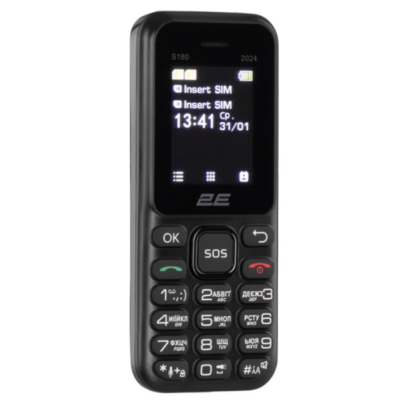 Мобильный телефон 2E S180 2024 Black (694743653885)