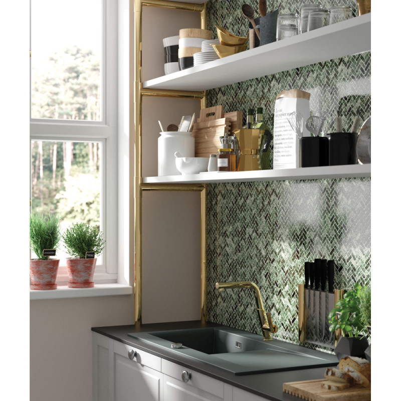 Deante Sink tap Silia, spout length - 233mm, pull-out, 1-handle, gold (BQS_Z73M)