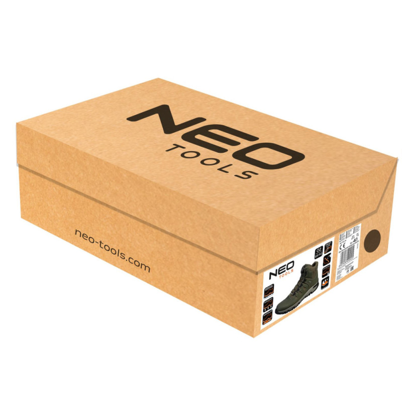 Neo Tools Полуботинки, нубук, с системой быстрого шнуровки, O2 SR FO, СЕ, р.41(27.3см), оливковые (82-751-41)