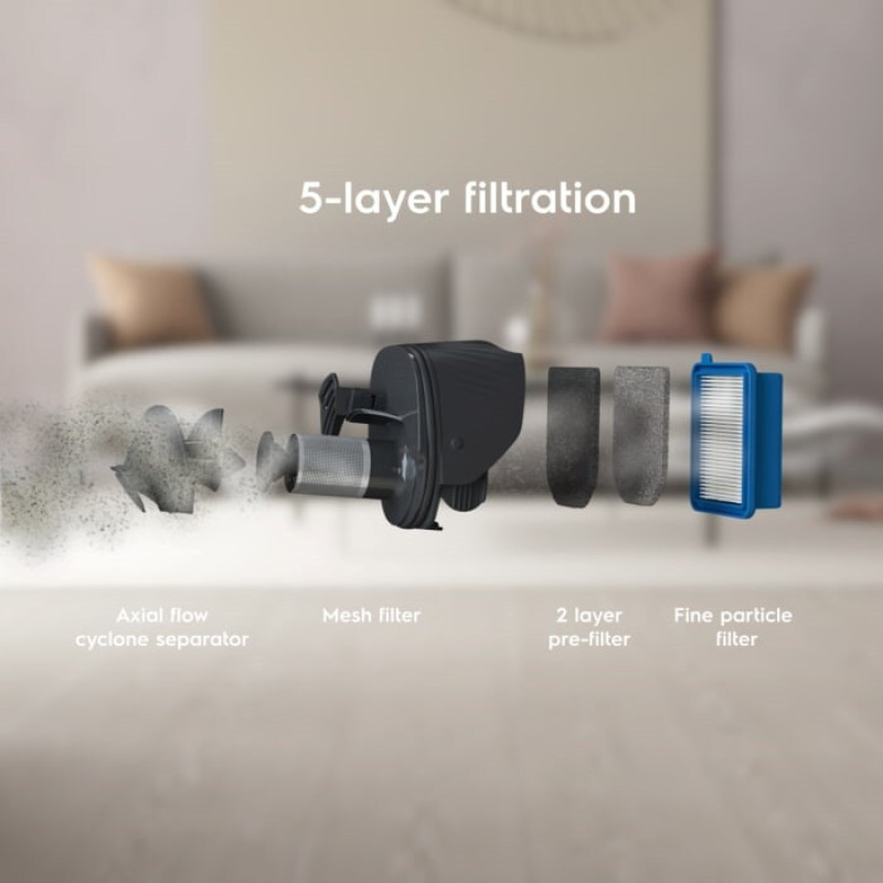 Electrolux cordless VC, dust cont -0.3l, battery operation up to 45min, weihgt-2.8kg, HEPA, 2in1, turbo brush, BRC, 2 nozzles, white (ES52CB18SH)