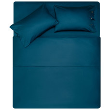 ARDESTO Bedding set 1.5 Mix&Match, sateen, duvet cover 160x220cm, bed sheet 180x240cm, pillowcases (2) 50x70cm, 100% cotton, blue (ART1622SB)
