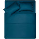 ARDESTO Bedding set 1.5 Mix&Match, sateen, duvet cover 160x220cm, bed sheet 180x240cm, pillowcases (2) 50x70cm, 100% cotton, blue (ART1622SB)