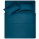 ARDESTO Bedding set 1.5 Mix&Match, sateen, duvet cover 160x220cm, bed sheet 180x240cm, pillowcases (2) 50x70cm, 100% cotton, blue (ART1622SB)