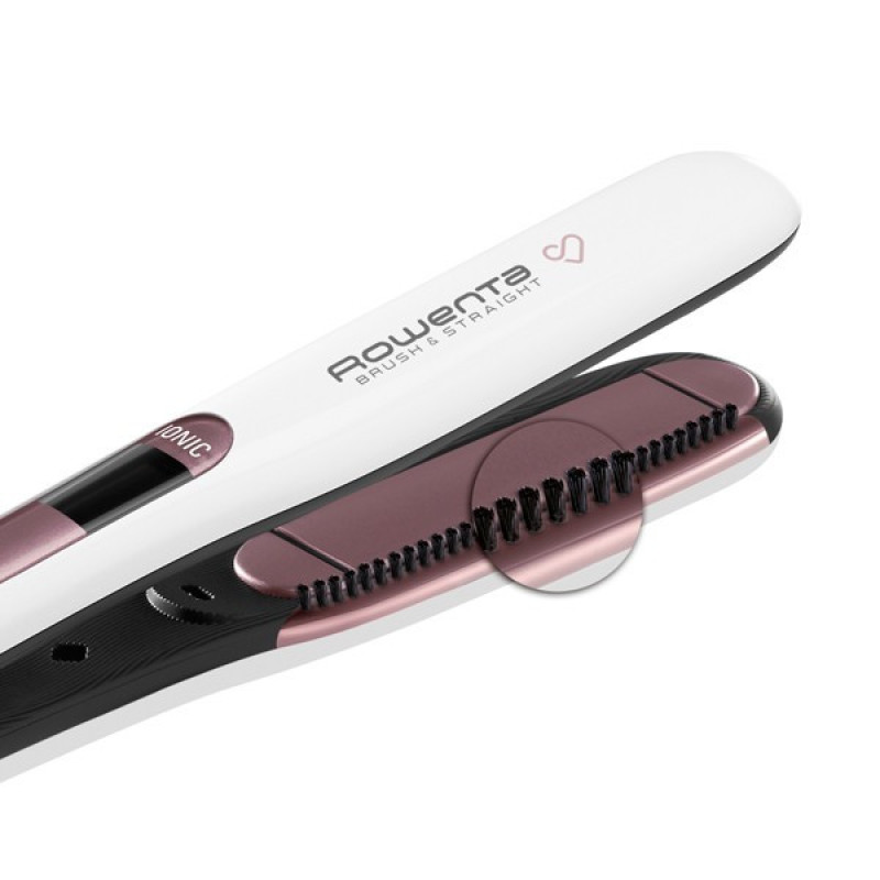 Rowenta Выпрямитель Premium Care, 37Вт, темп.режимов-8, 130-200С, дисплей, ионизация, керамика, бело-розовый (SF7510F0)