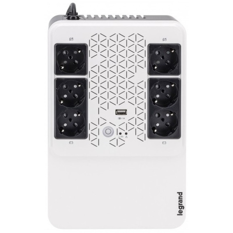 Legrand ИБП, KEOR MULTIPLUG 600 ВА / 360Вт, (4+2) хSchuko, USB (310081)