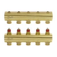 Danfoss Коллектор FHF 5+5 без ротаметров, латунь (088U0505)